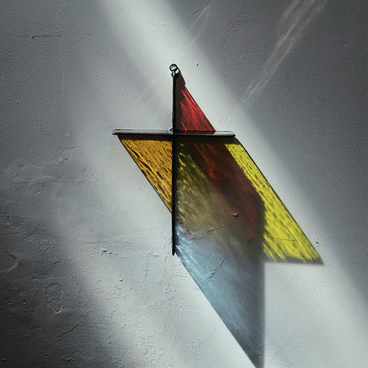 Light Cross - Colorful Glass Decorative Art | Modern Minimalist Hanging Decor